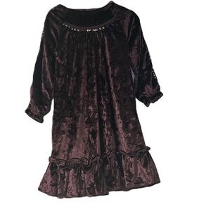Fraze Purple Velvet & Sequin Party Dress for Girls - Size 4